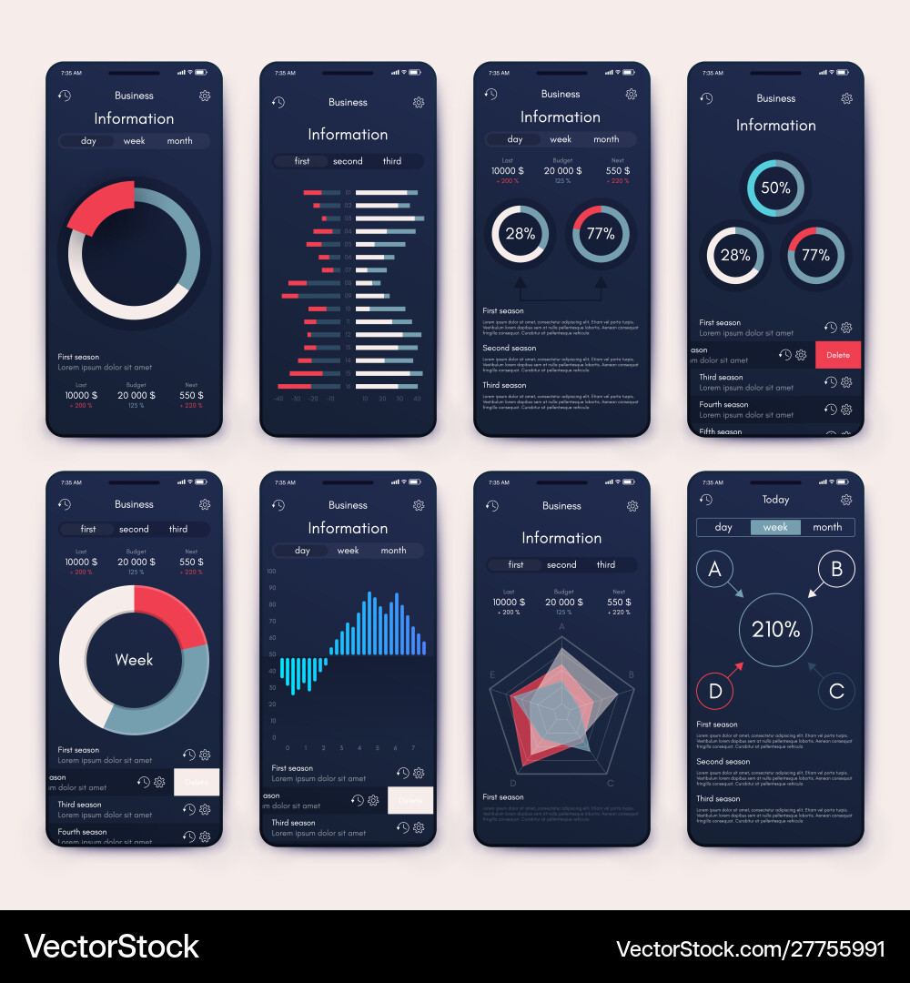 Different ui ux gui screens and flat web icons Different ui ux gui screens and flat web icons vector image