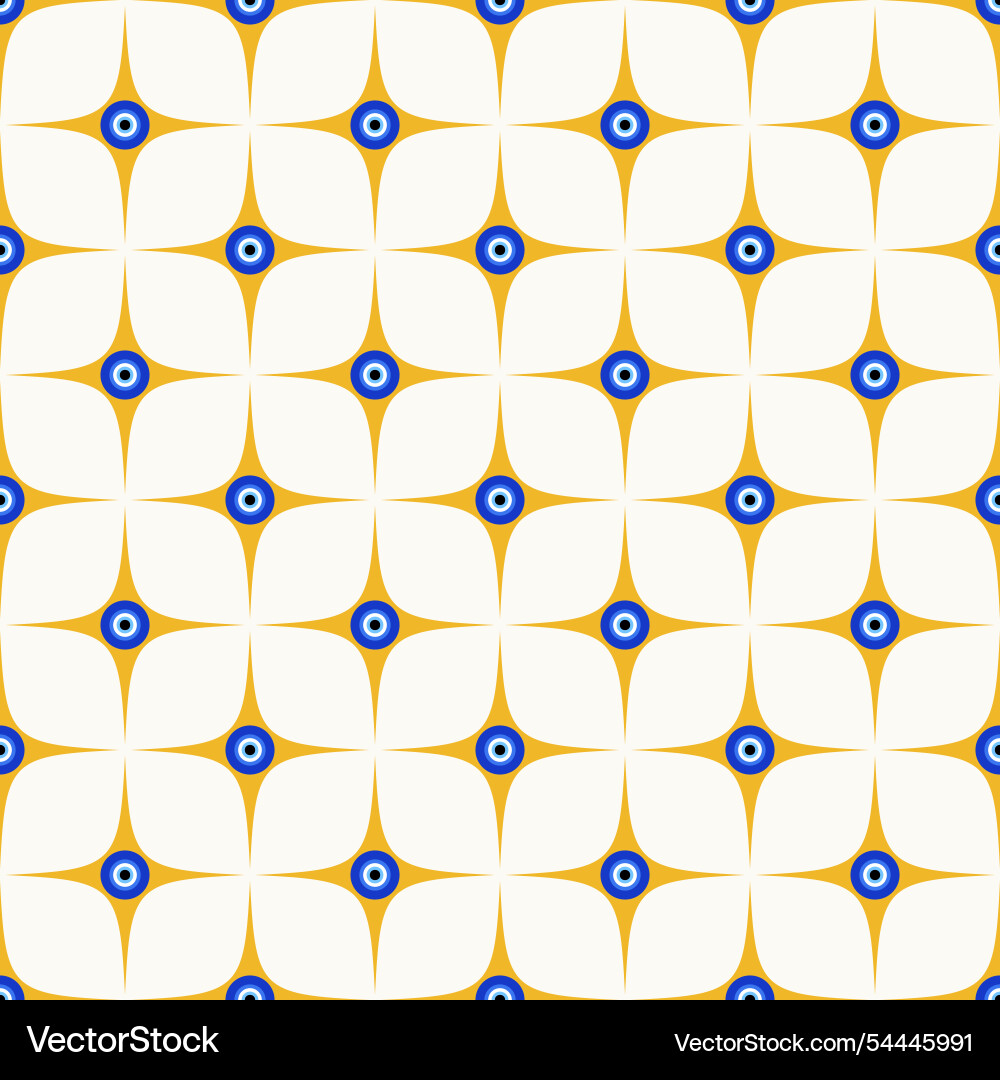 Evil Eye Seamless Pattern Vector Image