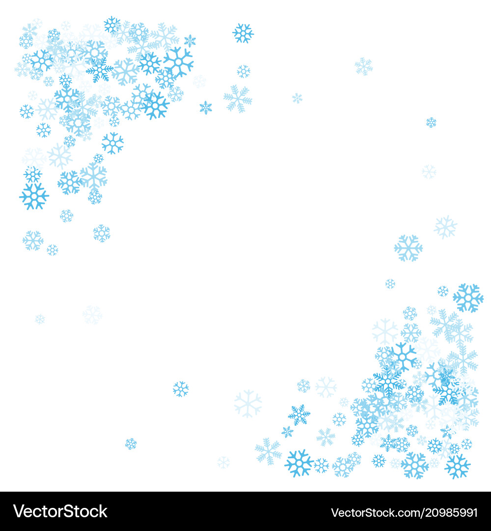 Frame or border of random scatter snowflakes Frame or border of random scatter snowflakes vector image