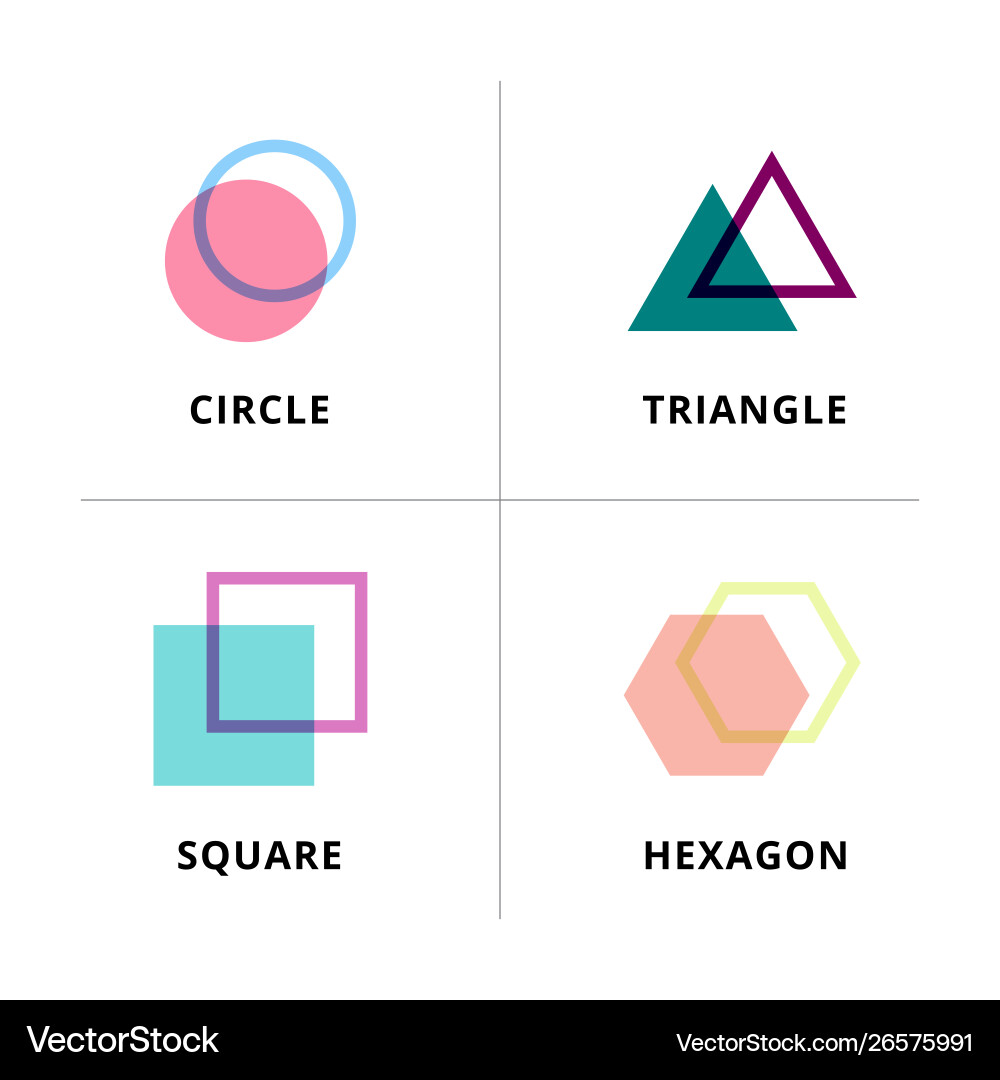 Geometric Overlapping Shapes Set vector image