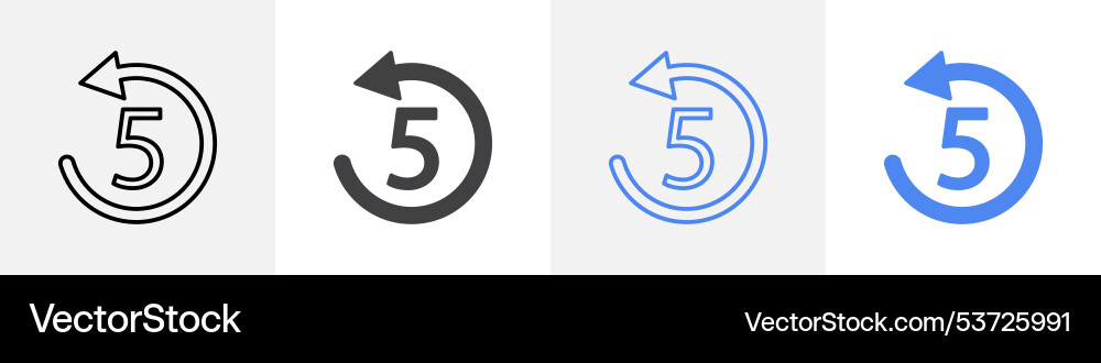 Seek 5 sec icon set use for web vector image