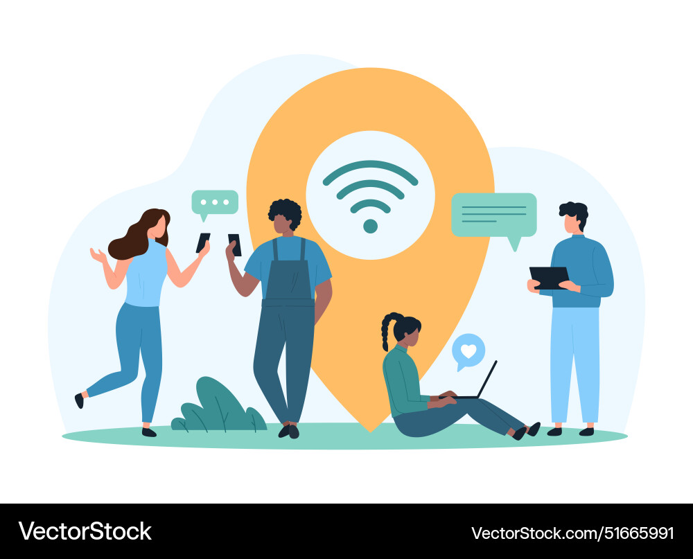 Wireless public network connection access Wireless public network connection access vector image