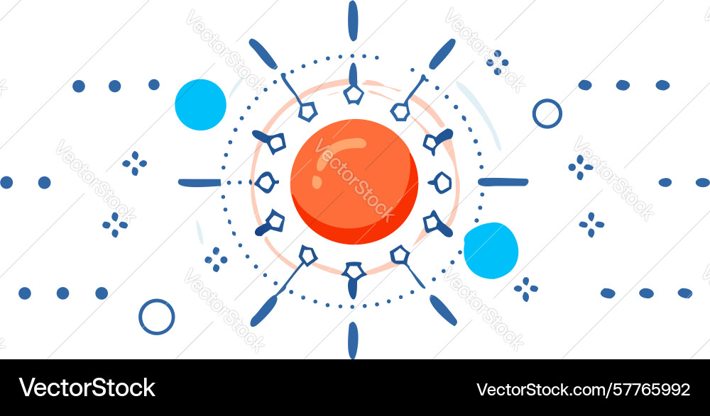 Abstract circular data connection icon vector image