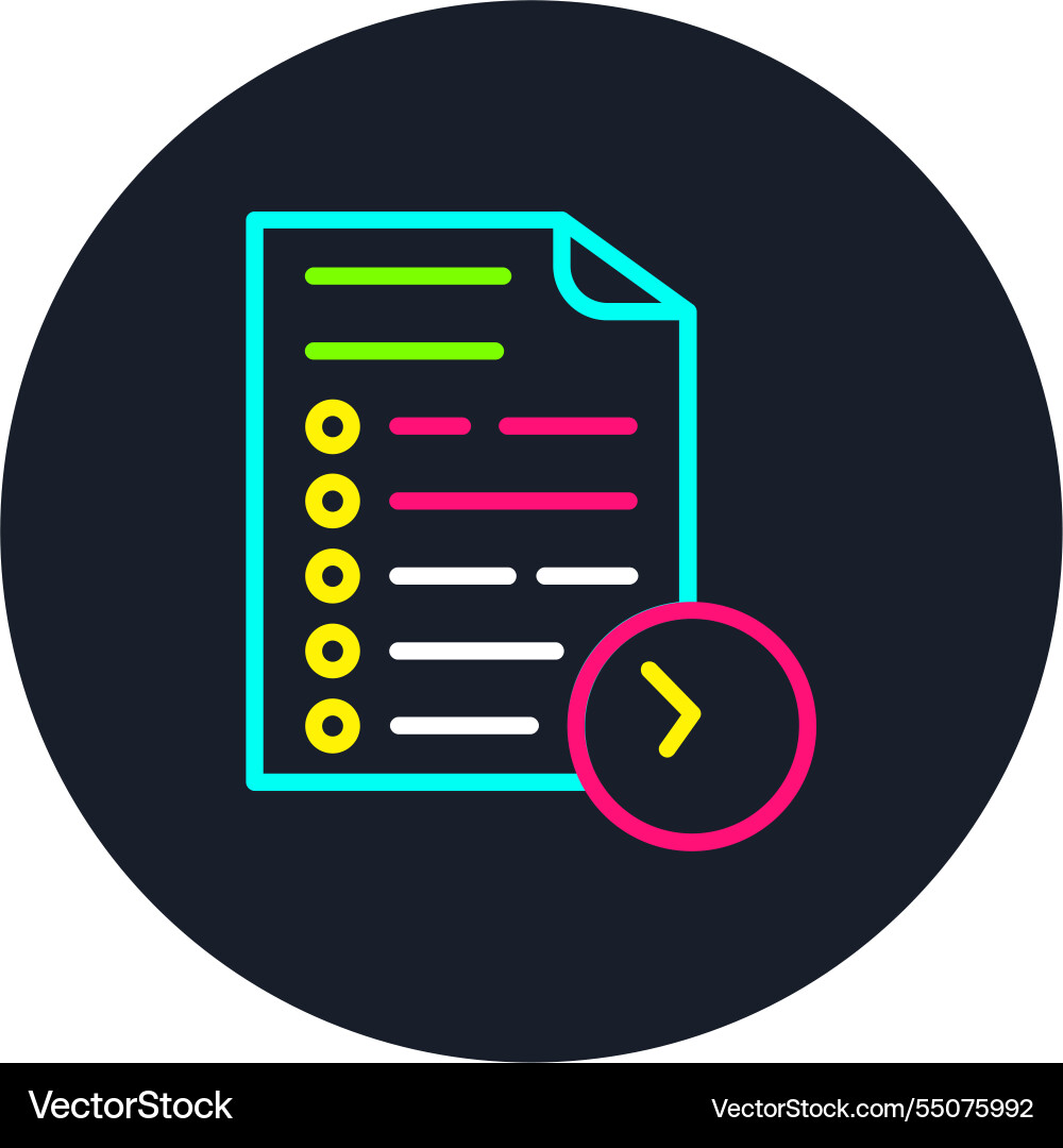 Bullet list line multi color icon Vector Image