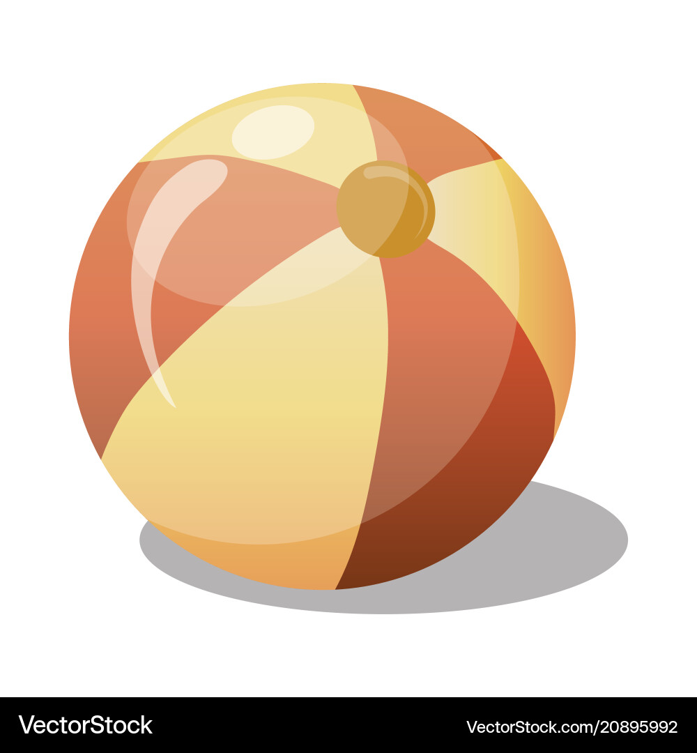 Cartoon yellow ball toy rubber for children Cartoon yellow ball toy rubber for children vector image