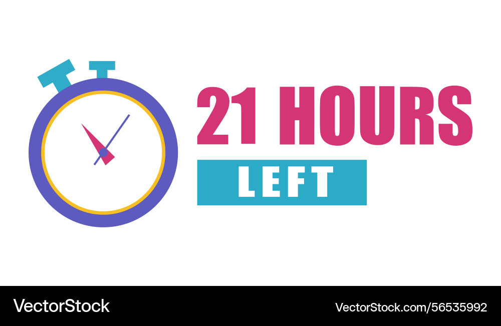 Countdown timer icon number twenty one bold 21 Countdown timer icon number twenty one bold 21 vector image