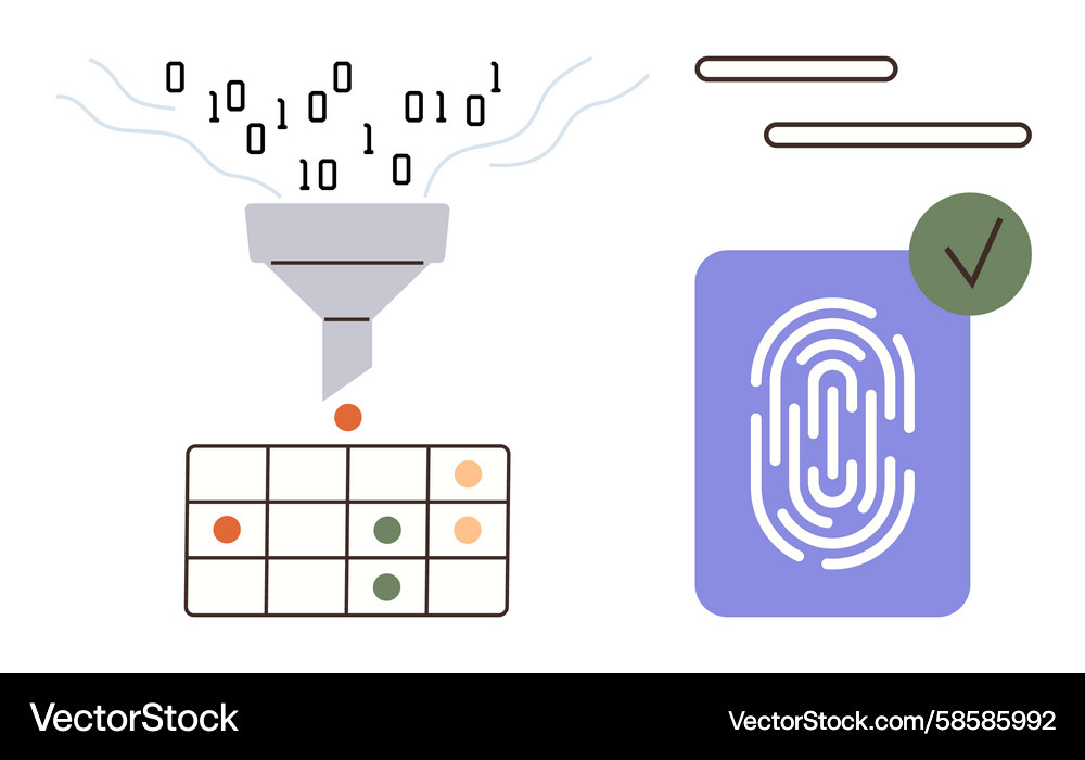 Data filtering organization and digital security Data filtering organization and digital security Vector Image