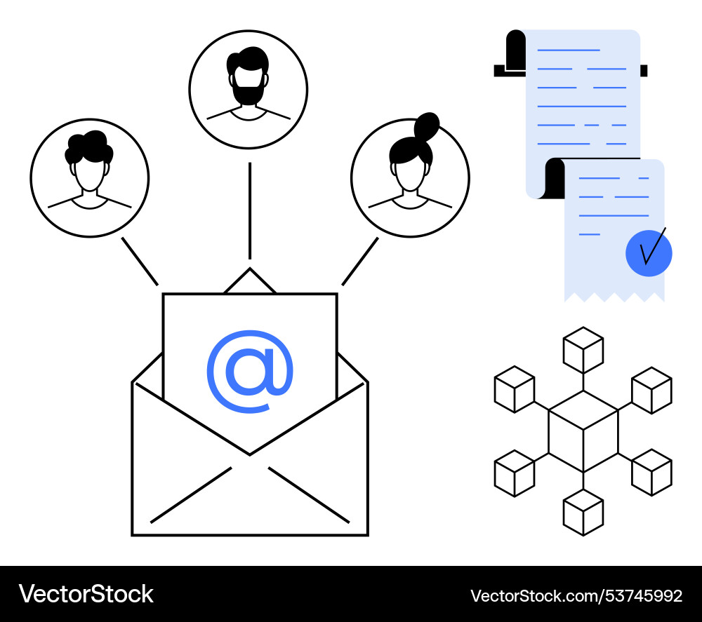 Digital communication with email networking Vector Image