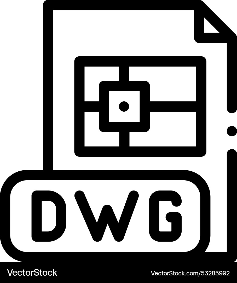 Dwg icon thin linear style design isolated Dwg icon thin linear style design isolated vector image