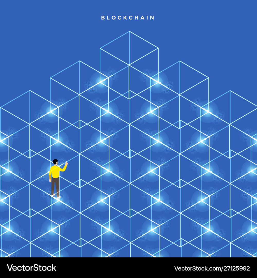 Flat design concept blockchain security digital Flat design concept blockchain security digital vector image