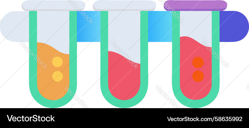 Gradient Test Tubes - Lab Set Vector Image