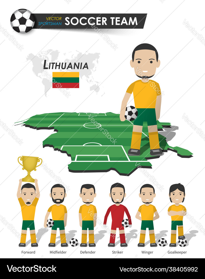 Lithuania national soccer cup team football vector image