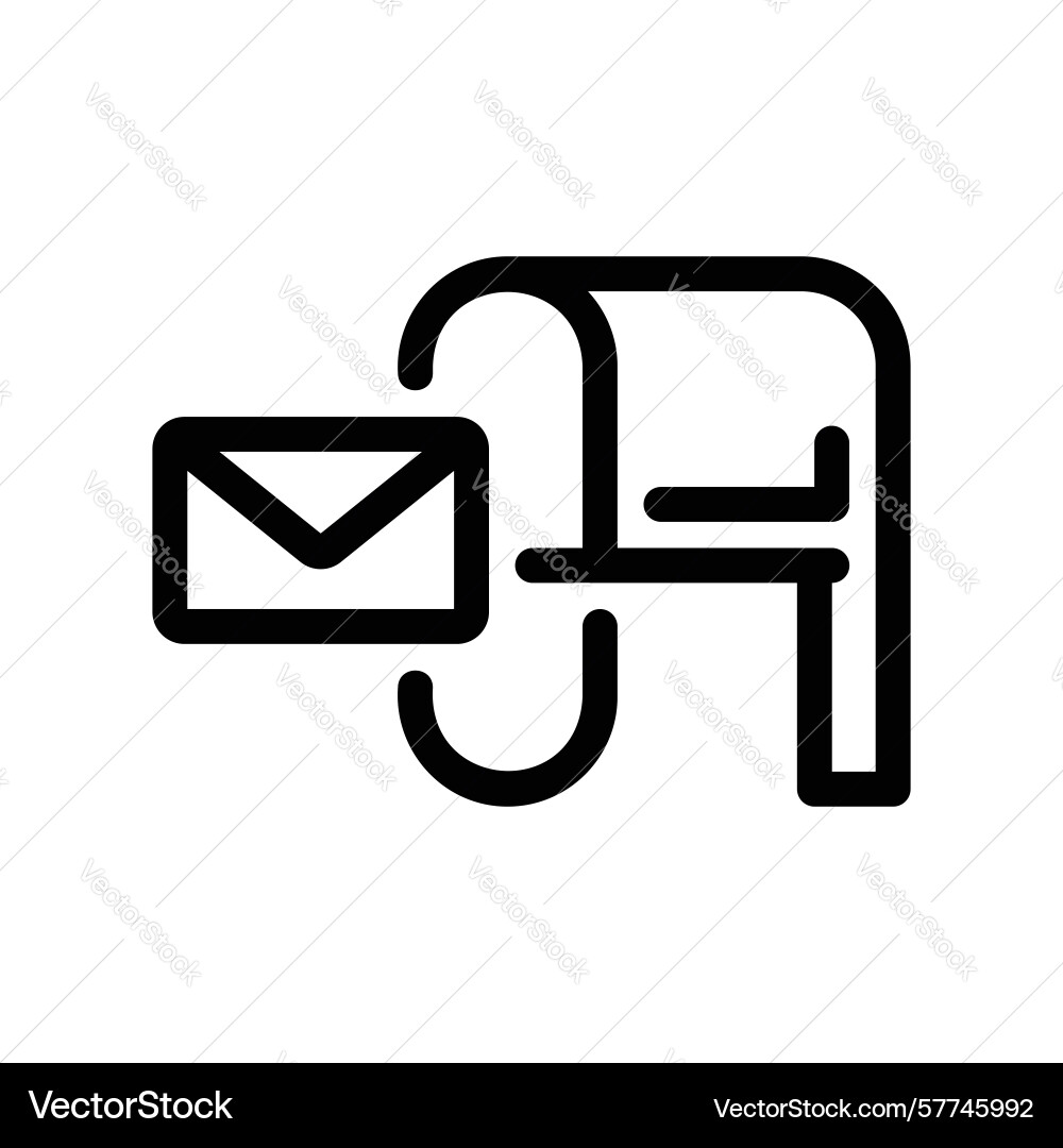 Mailbox with an incoming letter symbolizing Mailbox with an incoming letter symbolizing Vector Image