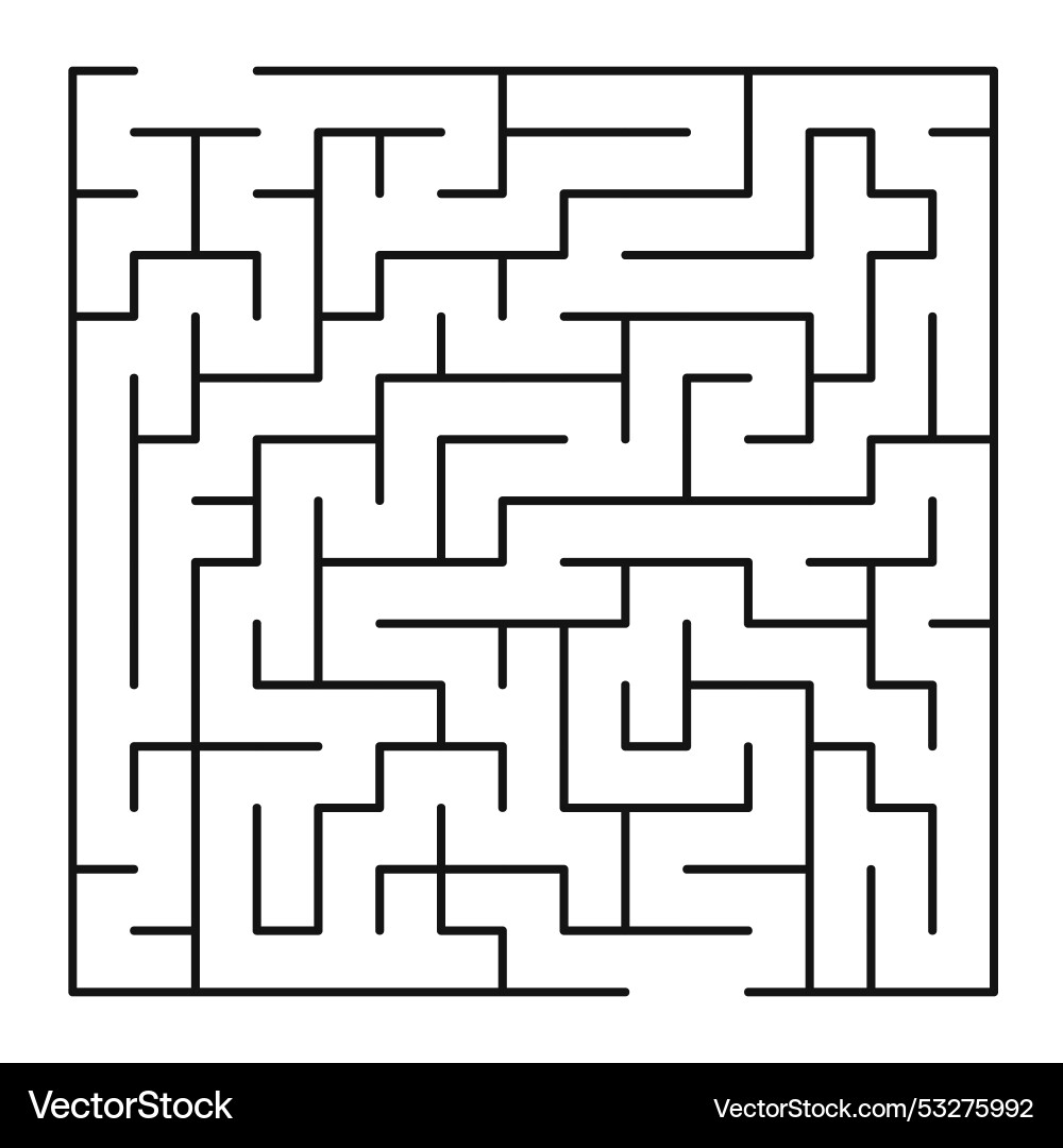 Maze shape design element there is one entrance Vector Image