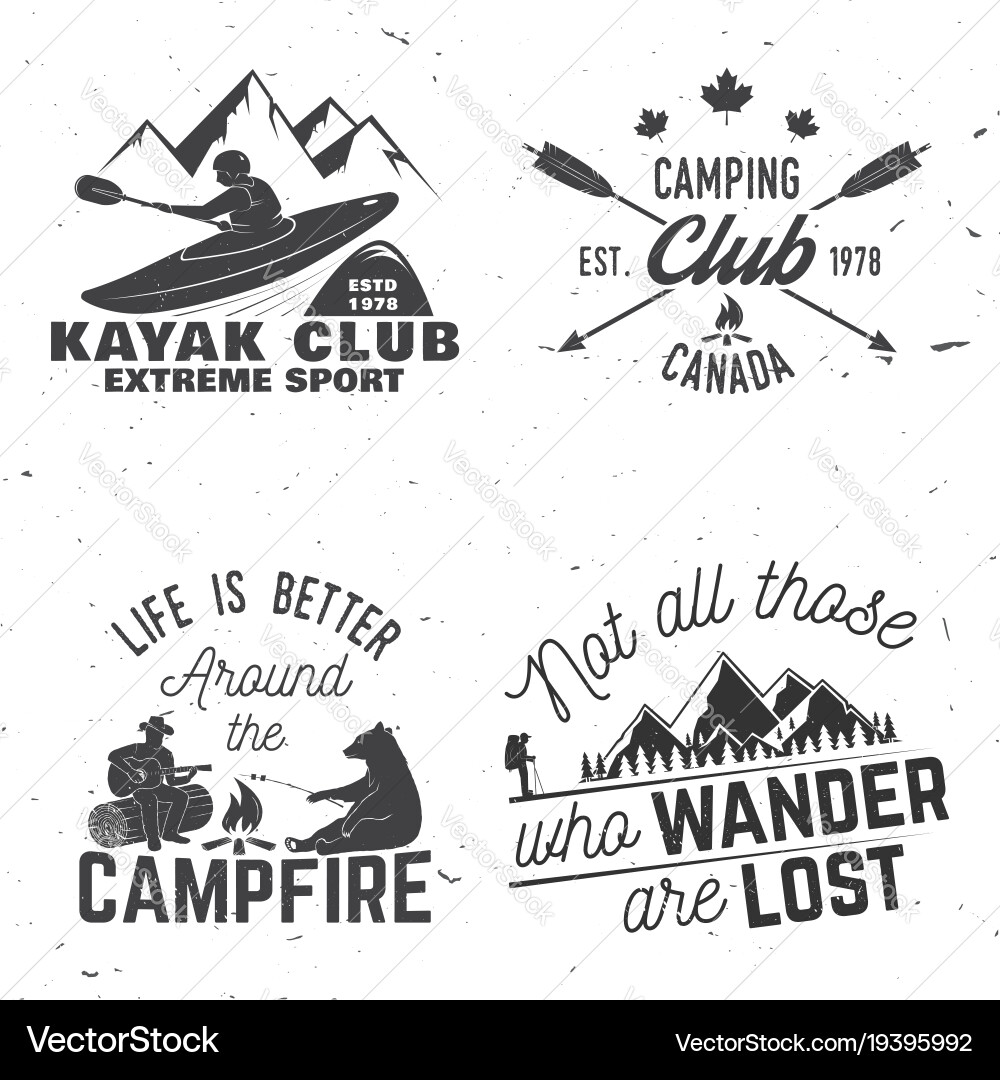 Outdoor Adventure Club Badges Vector Image
