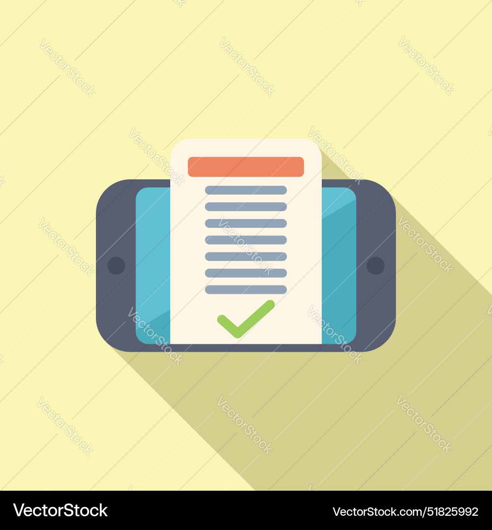 Smartphone showing valid document for online check Smartphone showing valid document for online check vector image
