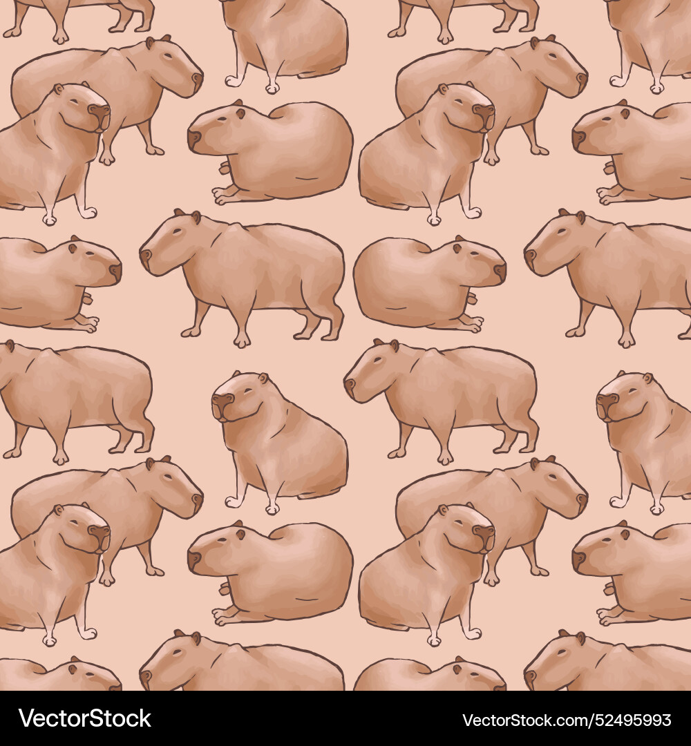 Capybara pattern Vector Image