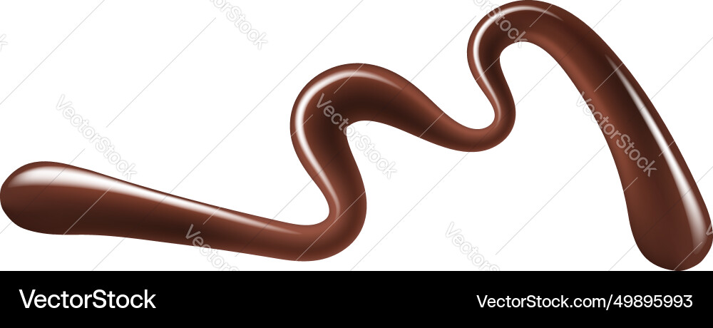 Chocolate sauce syrup splash drop stain and swirl Chocolate sauce syrup splash drop stain and swirl vector image