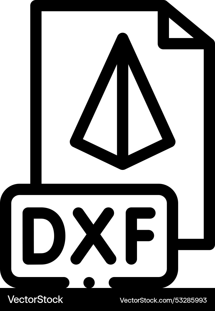 Dxf file icon thin linear style design isolated vector image