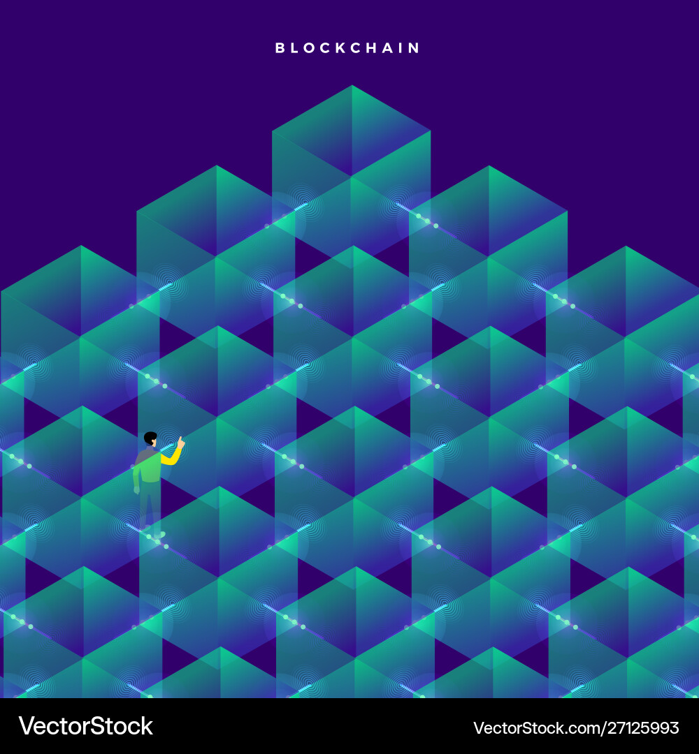 Flat design concept blockchain security digital Flat design concept blockchain security digital vector image