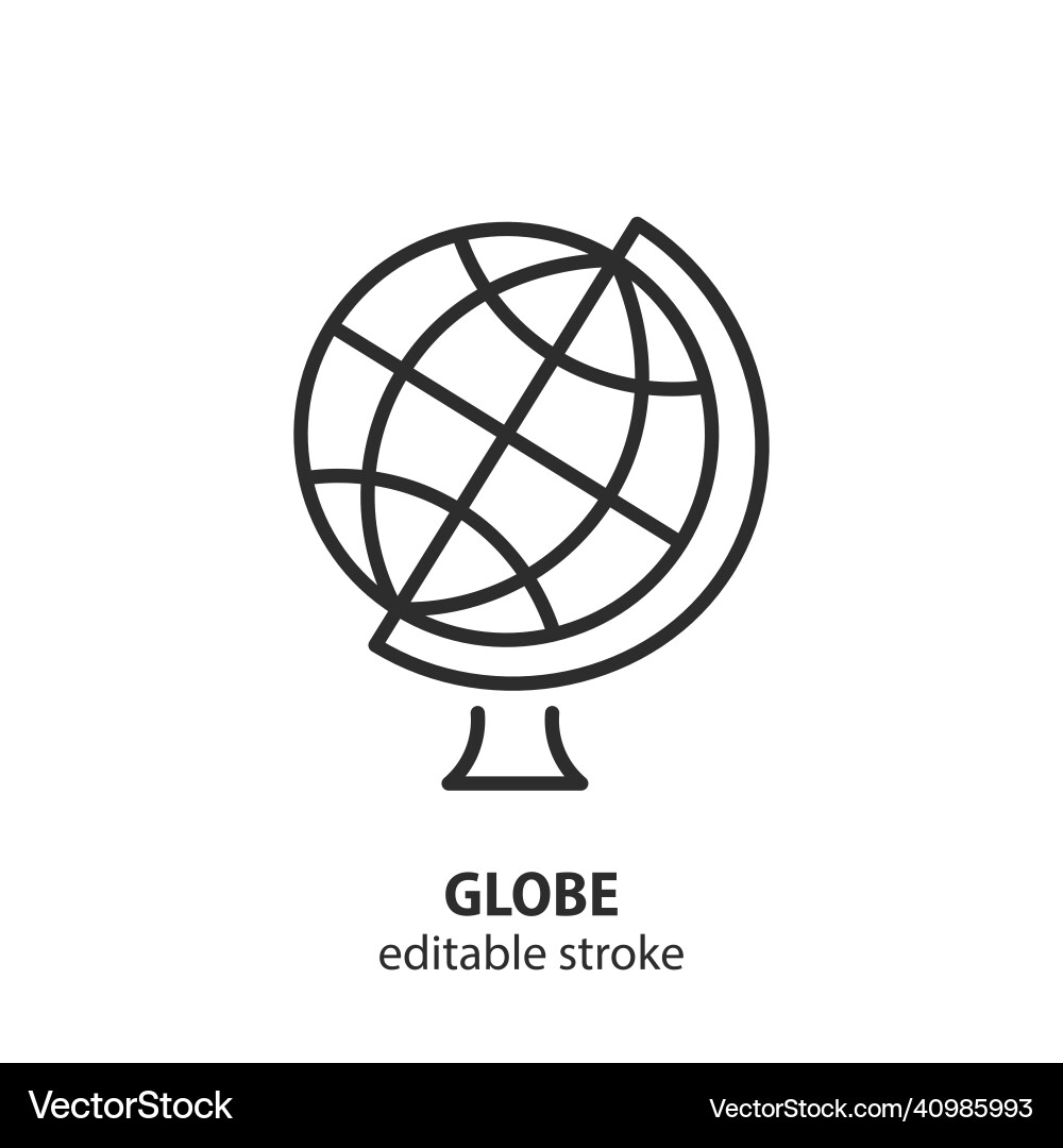 Globe Linie Icon editierbare Schlaganfall Globe Linie Icon editierbare Schlaganfall vektorbild
