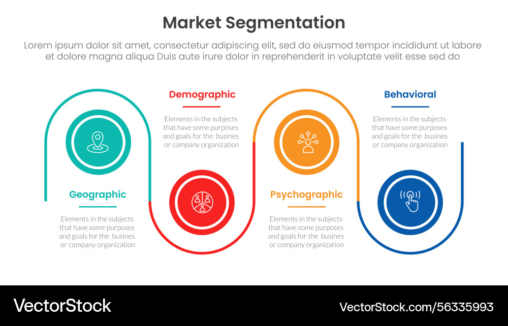 Market segmentation framework analysis Vector Image