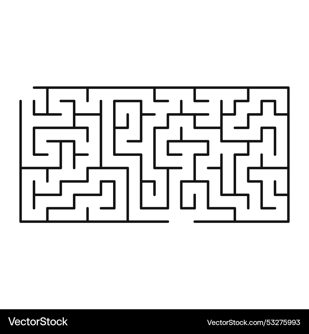 Maze shape design element there is one entrance Maze shape design element there is one entrance vector image
