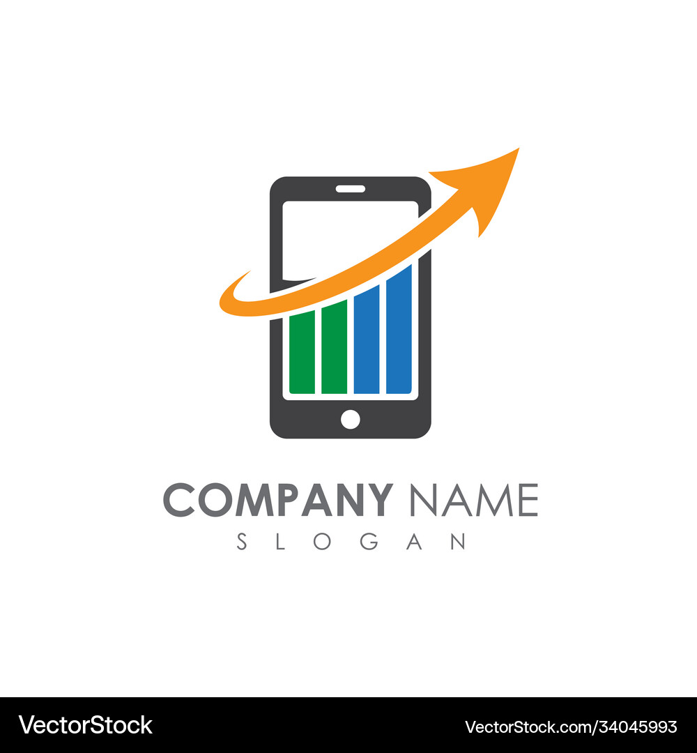 Mobile phone business app logo template – Royalty-Free Vector | VectorStock, image size:1000x1080