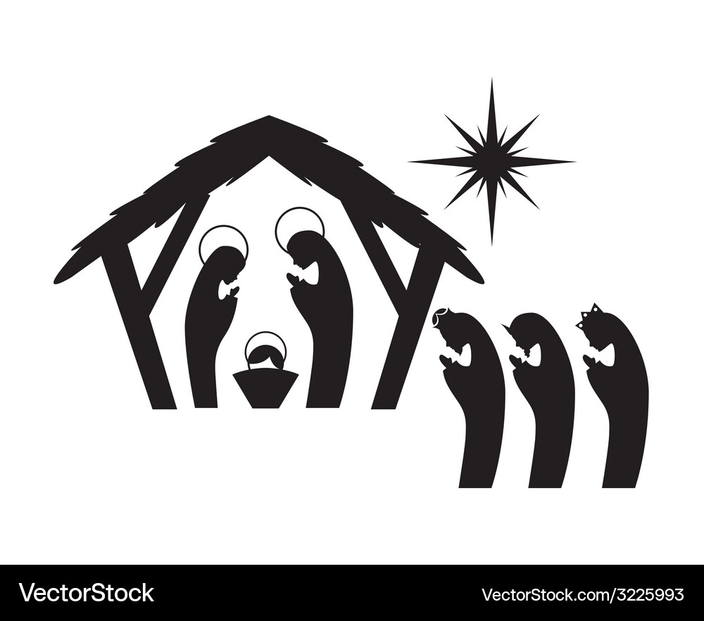 Nativity Scene Manger Vector Image