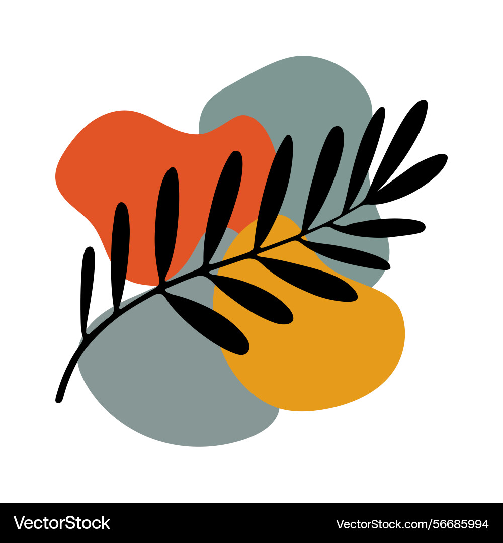Artistic leaf with organic blobs perfect Vector Image
