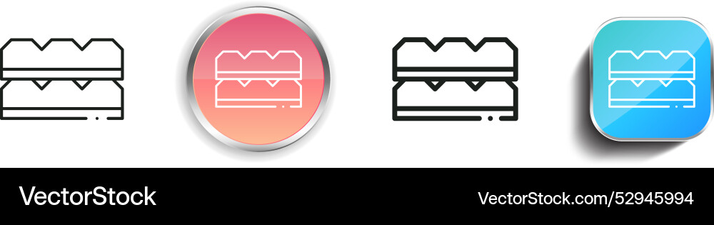 Chocolate bar icon thin linear regular and button Chocolate bar icon thin linear regular and button vector image