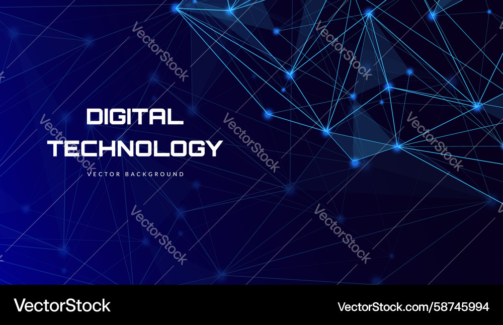 Connected Neural Network Tech Vector Image