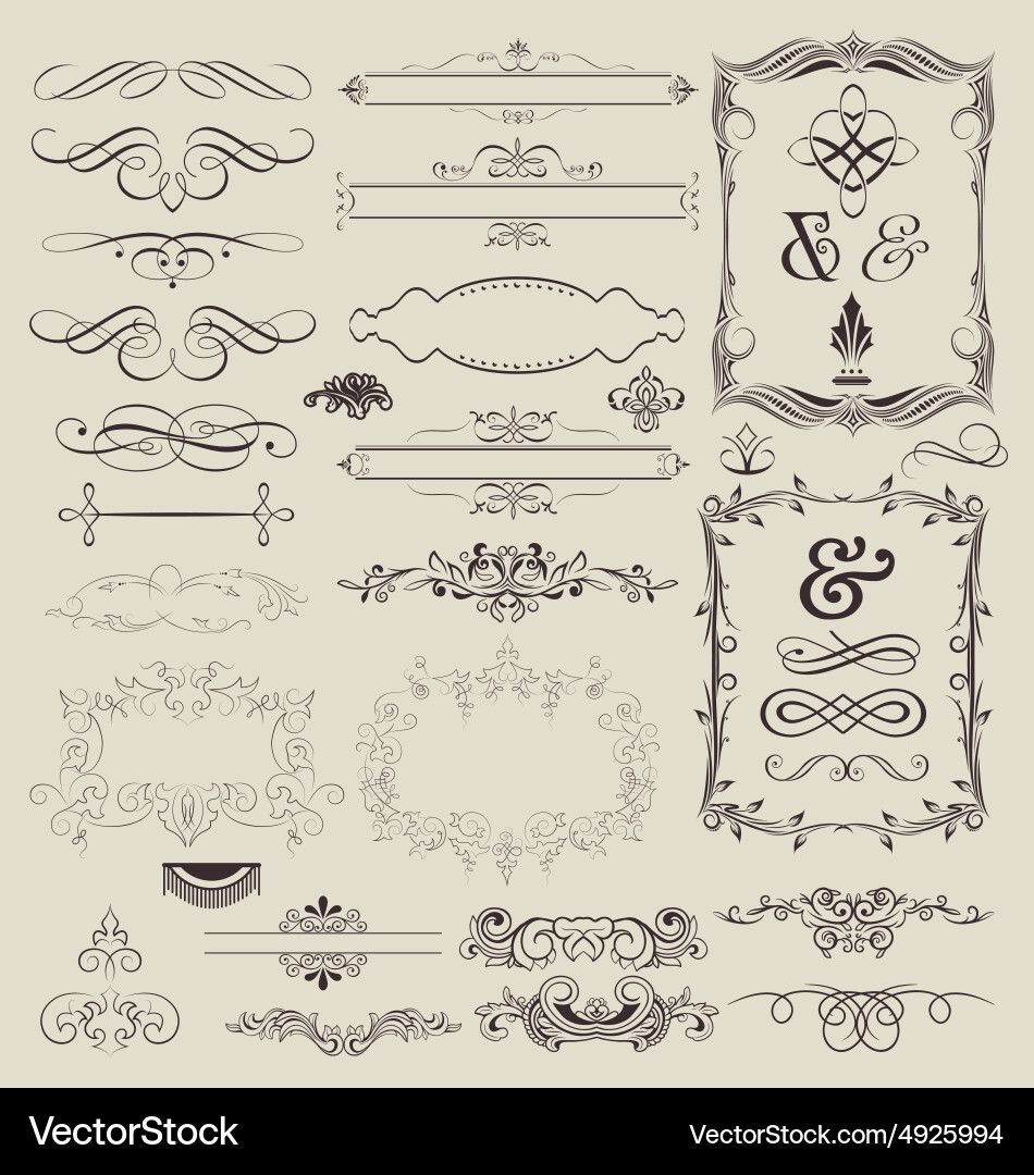 Elegant Border & Line Elements Vector Image