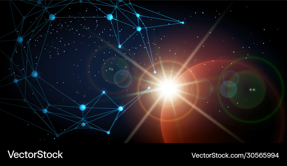 Futuristic Space Background with Planet Vector Image