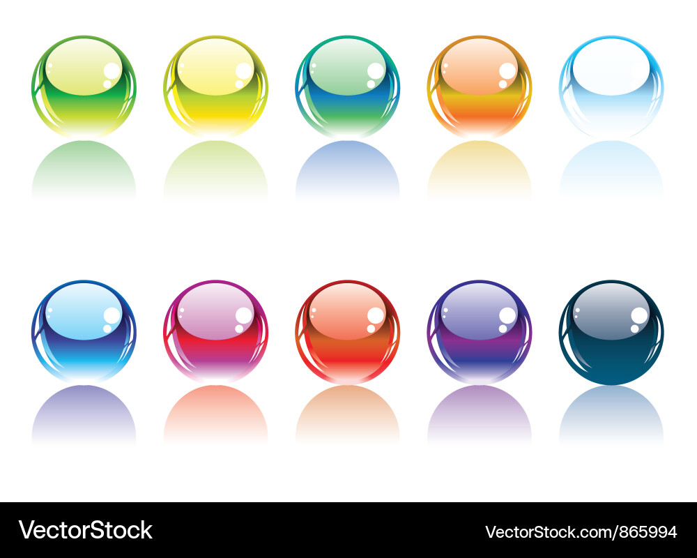 Glossy buttons set Vector Image