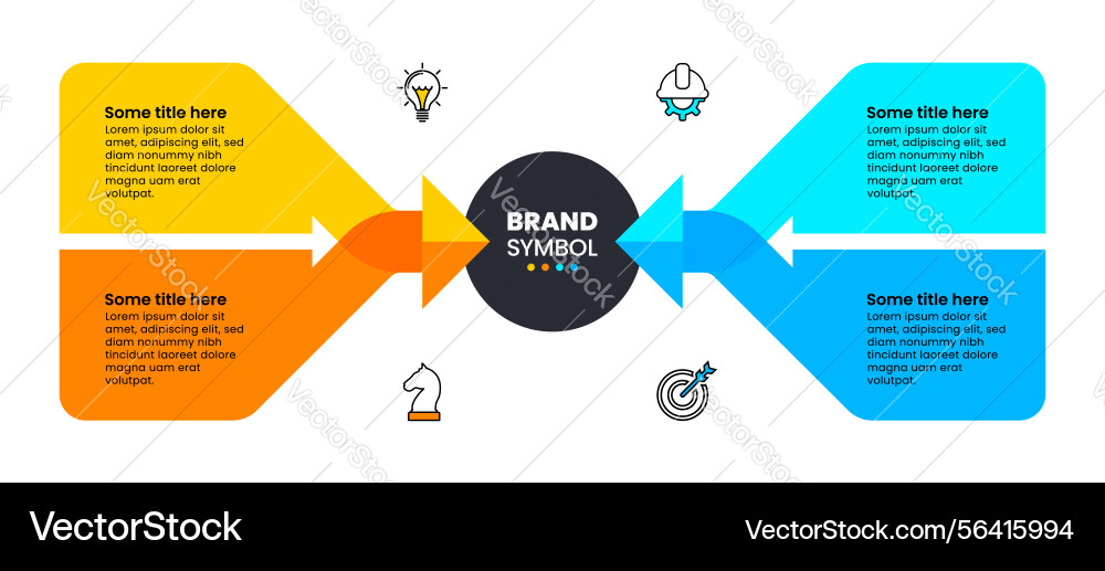 Infographic template 4 arrows with icons and text Vector Image
