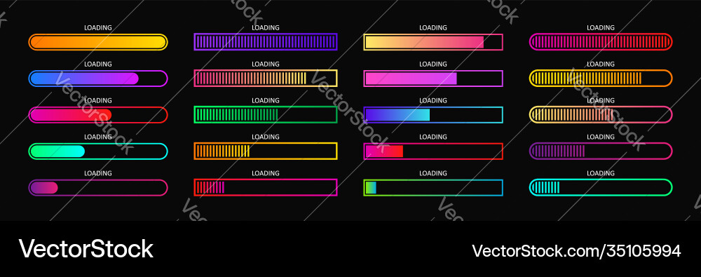 Progress load bar indicator status download vector image