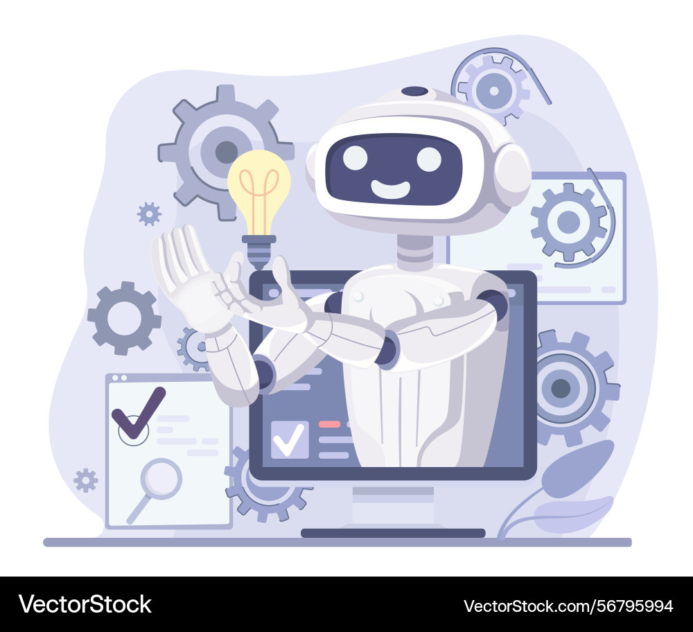 Robotic process automation and ai in business tech Robotic process automation and ai in business tech vector image