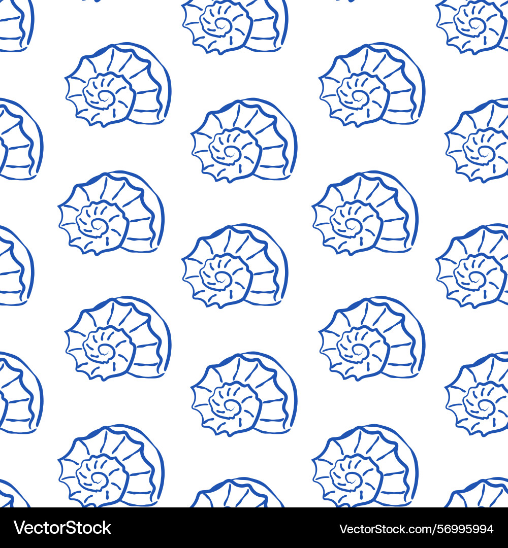 Stylized nautilus pattern design for textiles Stylized nautilus pattern design for textiles Vector Image