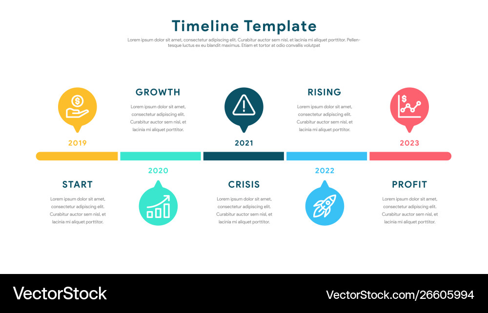 Timeline Elements & Chart Templates Vector Image