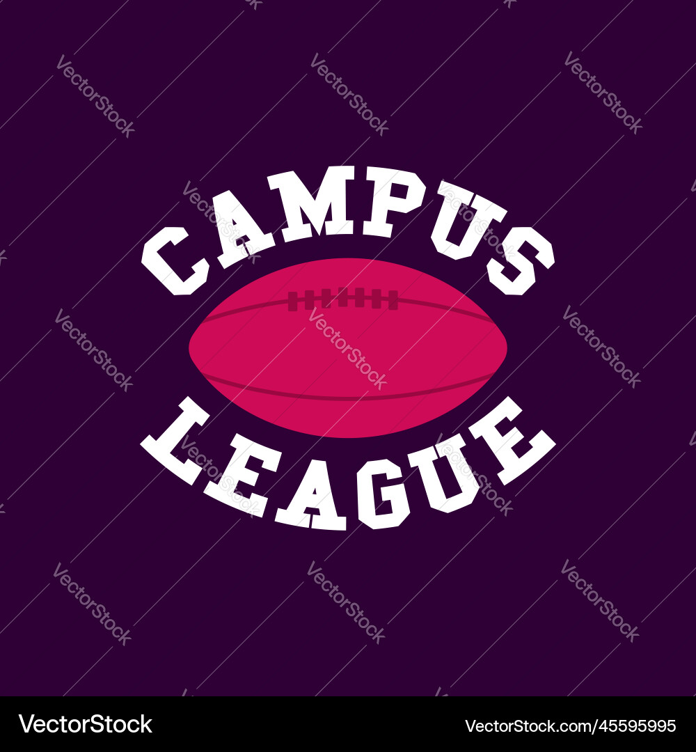 American football logo template-campus league American football logo template-campus league vector image