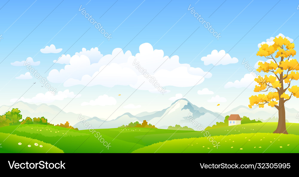 Autumn horizontal scenery vector image