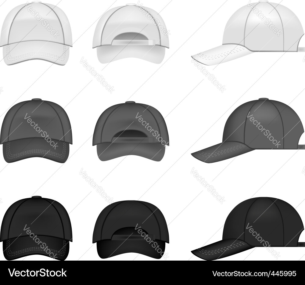 Baseball Cap Set Vector Image