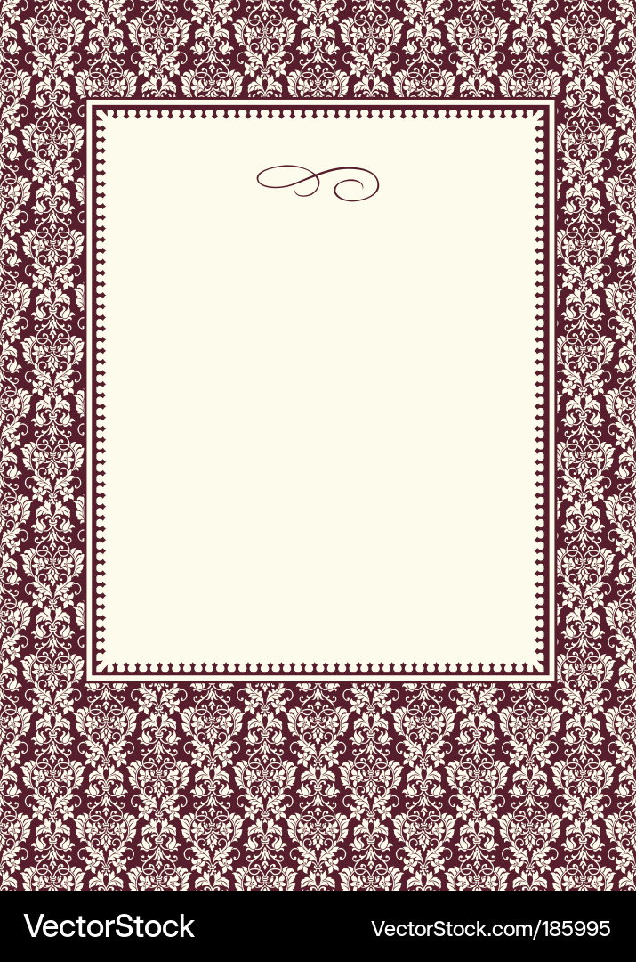 Damask Pattern Frame - Elegant Backdrop vector image