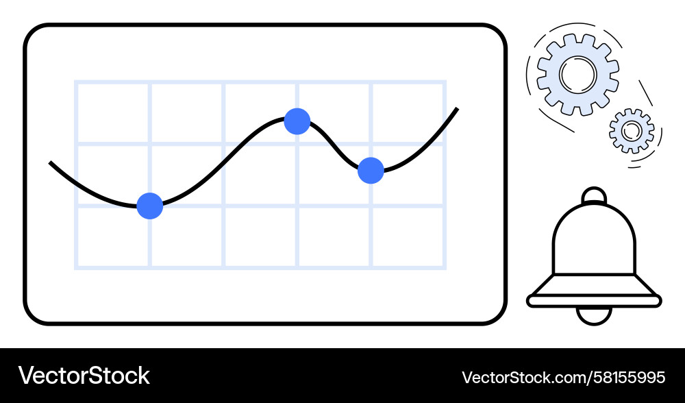 Data Analysis Graph with Notifications Vector Image