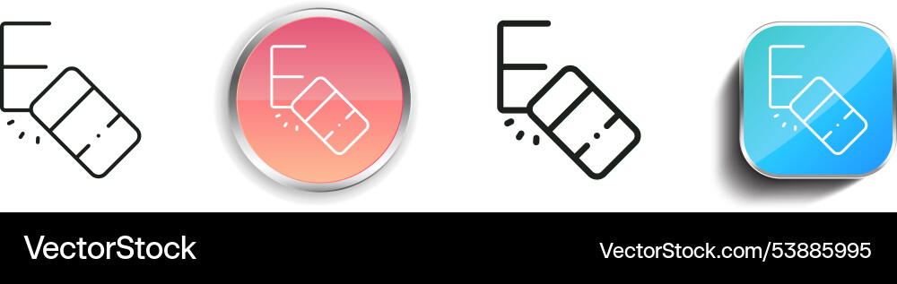 Eraser icon thin linear regular and button style vector image