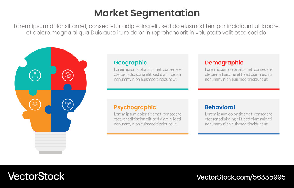 Market segmentation framework analysis Vector Image