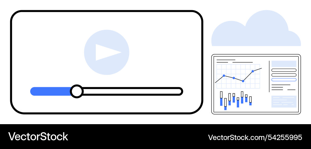 Multimedia content with video playback and data Multimedia content with video playback and data Vector Image