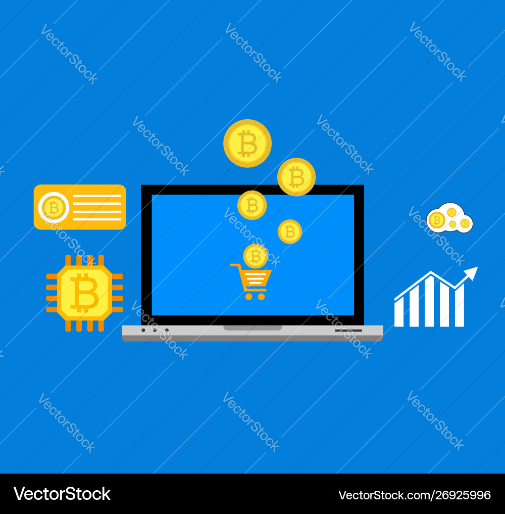 Blockchain scheme mining crypto currency server Blockchain scheme mining crypto currency server vector image