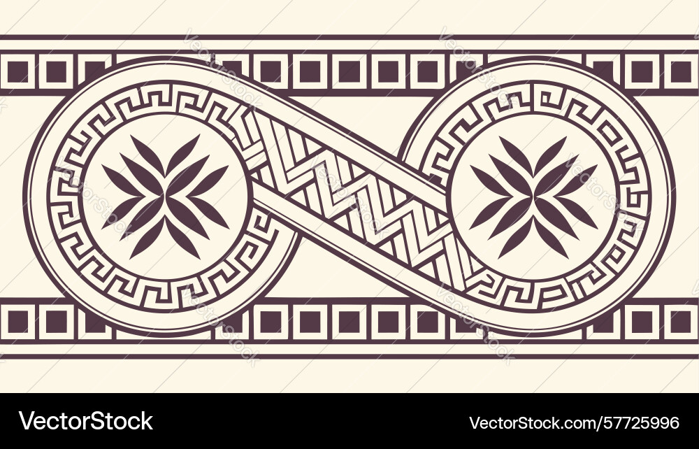 Classic interlocking swirl pattern elegant border vector image